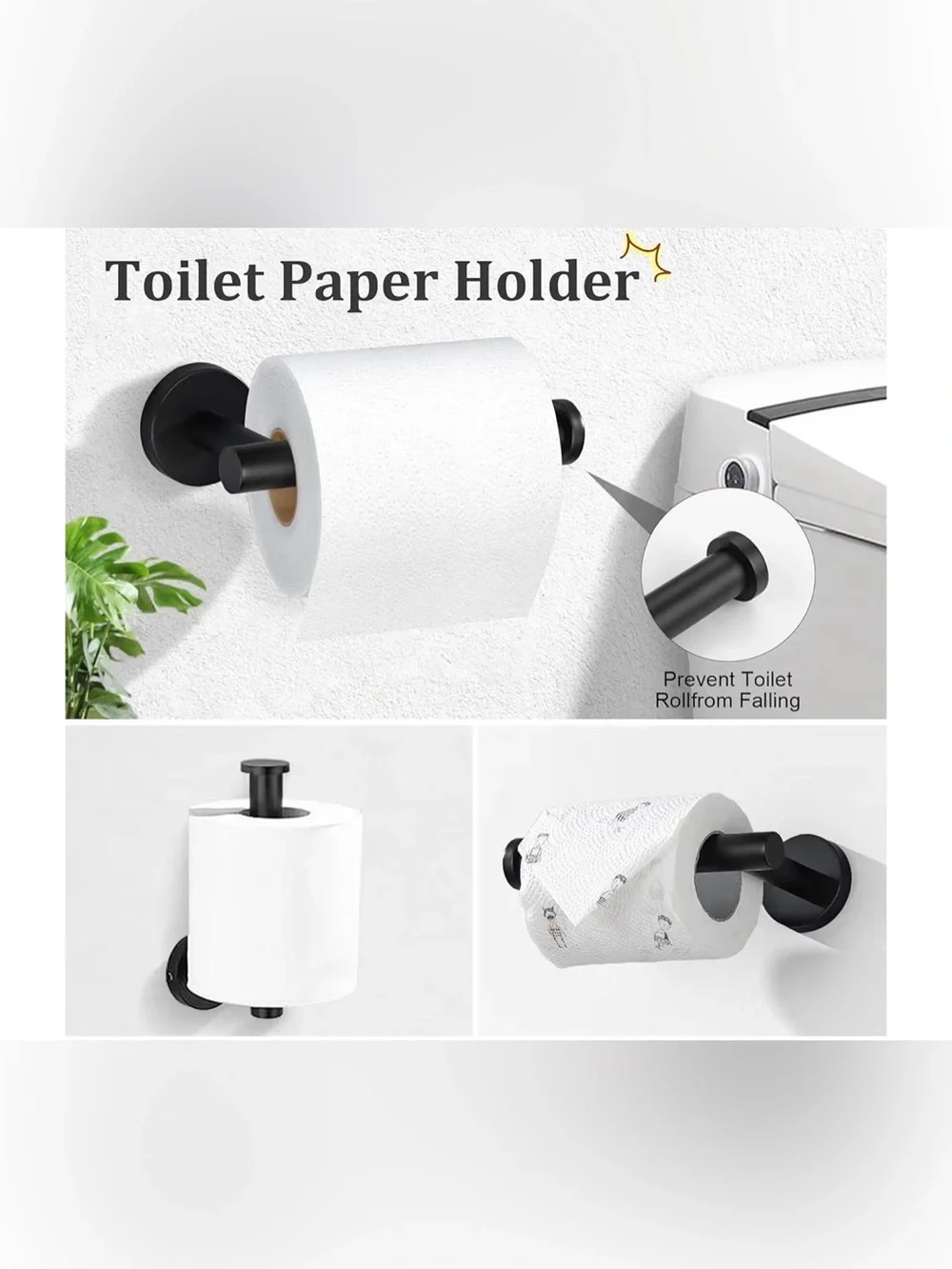 Matte Black Bathroom Hardware Set - 5 Piece